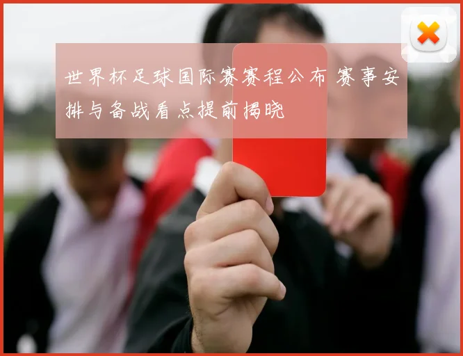 世界杯足球国际赛赛程公布 赛事安排与备战看点提前揭晓